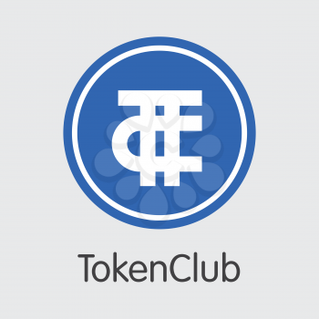 TCT - Tokenclub. The Trade Logo or Emblem of Virtual Momey, Market Emblem, ICOs Coins and Tokens Icon.