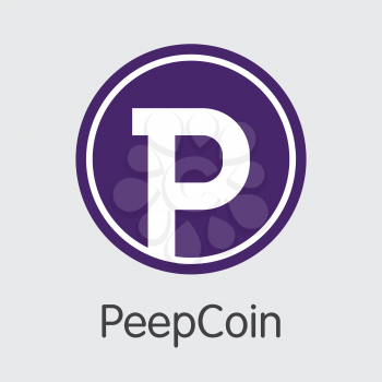 Peepcoin PCN . - Vector Icon of Virtual Currency. 