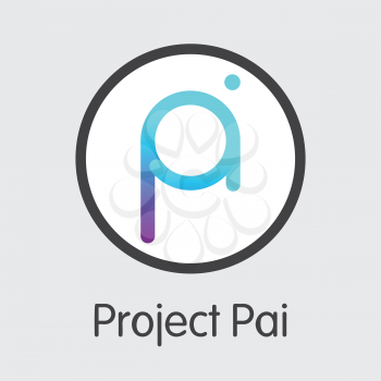 PAI - Project Pai. The Logo or Emblem of Virtual Momey, Market Emblem, ICOs Coins and Tokens Icon.