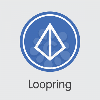 LRC - Loopring. The Logo or Emblem of Crypto Currency, Market Emblem, ICOs Coins and Tokens Icon.