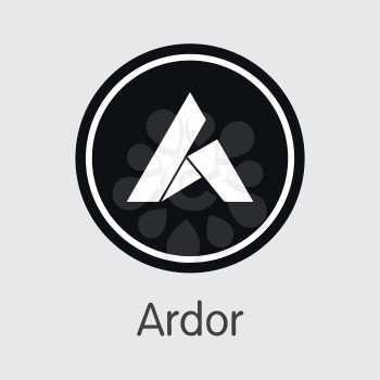ARDR - Ardor. The Icon or Emblem of Virtual Momey, Market Emblem, ICOs Coins and Tokens Icon.