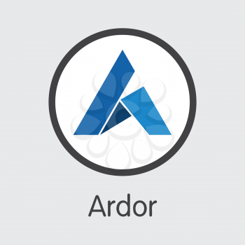 ARDR - Ardor. The Trade Logo or Emblem of Crypto Coins, Market Emblem, ICOs Coins and Tokens Icon.