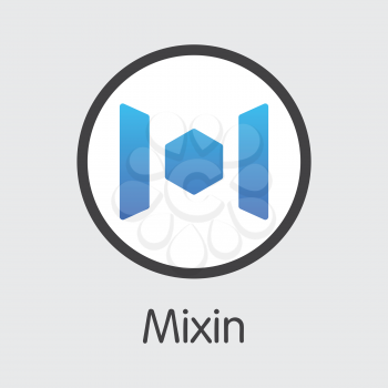 XIN - Mixin. The Icon or Emblem of Crypto Coins, Market Emblem, ICOs Coins and Tokens Icon.