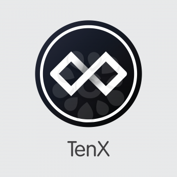 PAY - Tenx. The Market Logo or Emblem of Crypto Currency, Market Emblem, ICOs Coins and Tokens Icon.