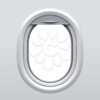 Vector Realistic Airplane Window Porthole. Aircraft Window with Copyspace Inside.