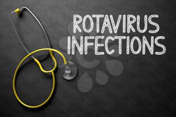 Medical Concept: Rotavirus Infections Handwritten on Black Chalkboard. Medical Concept: Rotavirus Infections on Black Chalkboard. 3D Rendering.