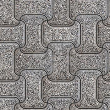 Grey Granular Brick Pavers. Seamless Tileable Texture.