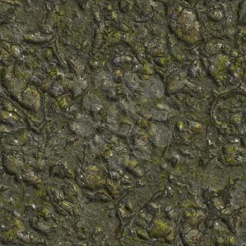 Wizened Swamp Soil with Small Stones. Seamless Tileable Texture.