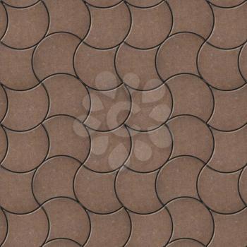 Brown Decorative Wavy Pavers. Seamless Tileable Texture.