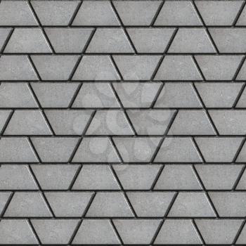 Gray Paving Slabs in the Form Trapezoids. Seamless Tileable Texture.