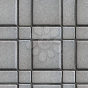Paving Slabs - Small Squares and Rectangles. Seamless Tileable Texture.