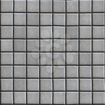 Smooth Concrete Pavement as Gray Square. Seamless Tileable Texture.