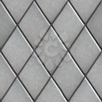 Gray Paving  Slabs Laid as Pattern of Rhombuses. Seamless Tileable Texture.