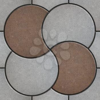 Gray and Brown Pavement  in the Form of a Circle. Seamless Tileable Texture.