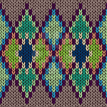 Seamless color knitted ornament pattern