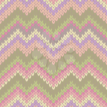 Style Seamless Knitted Pattern. Fashion Light Color Swatch