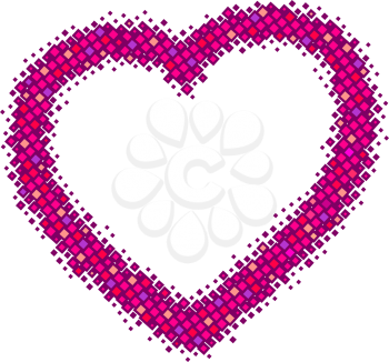 abstract pink vector heart and wite background