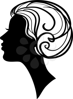 beautiful woman  silhouette with stylish hairstyle