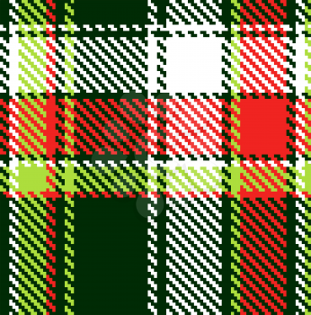 Seamless checkered red green white pattern