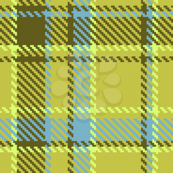 Seamless checkered green blue brown vector pattern 