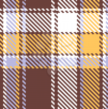 Seamless checkered brown blue orange vector pattern 