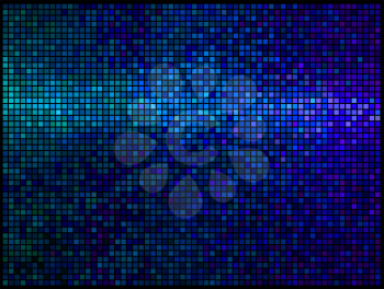 Multicolor abstract lights blue disco background. Square pixel mosaic vector