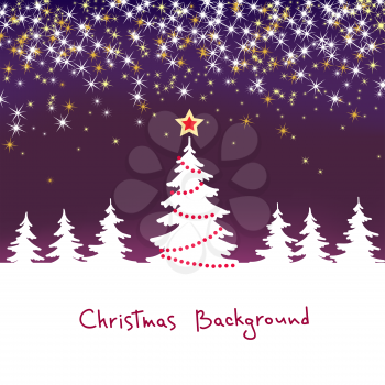 Christmas sparkle  background with tree