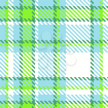 Seamless Checkered Green Blue Color Vector Pattern 