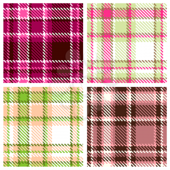 Set of Seamless Checkered Vector Pattern 