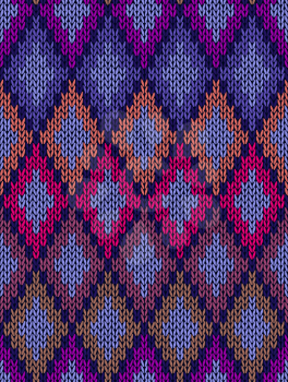 Seamless Ornamental Male Style Knitted Vector Pattern 