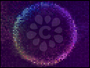 Colorful Round Square Pixel Mosaic Vector Banner.Multicolor Abstract Beautiful Lights Disco Club Background 