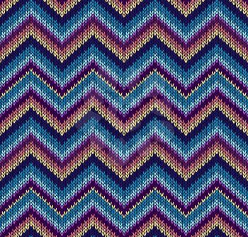 Style Seamless Knitted Pattern. Blue Pink Yellow Orange Color Illustration from my large Collection of Samples of knitted Fabrics