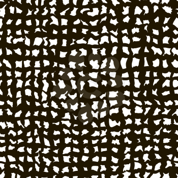 Rough Grid Black and White Texture. Abstract Seamless Pattern