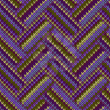 Multicolored Seamless Spring Knitted Pattern. Green Lilac Color