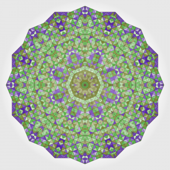 Abstract Flower. Creative Colorful style vector wheel. Lilac Violet Green White Dominant Color
