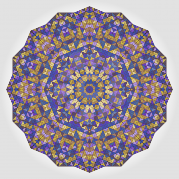 Abstract Flower. Creative Colorful style vector wheel. Lilac Violet Brown Yellow Blue White Black Dominant Color