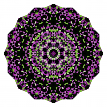Abstract Flower. Creative Colorful style vector wheel. Lilac Violet Green Pink White Black Dominant Color