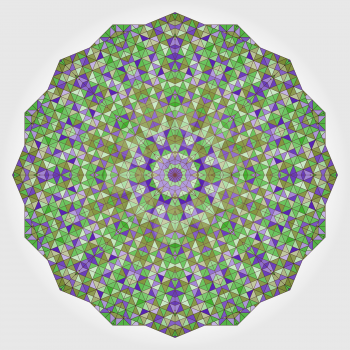 Abstract Flower. Creative Colorful style vector wheel. Lilac Violet Green White Dominant Color