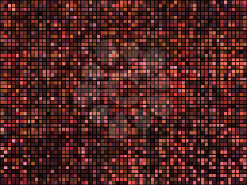 Abstract mosaic background. Square pixel mosaic. Lights red disco texture