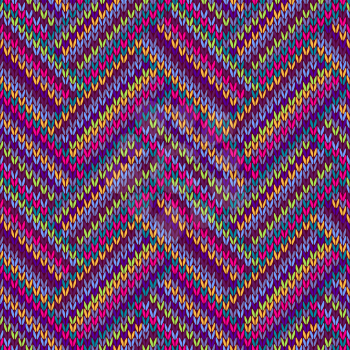 Multicolored Seamless Funny Knitted Pattern