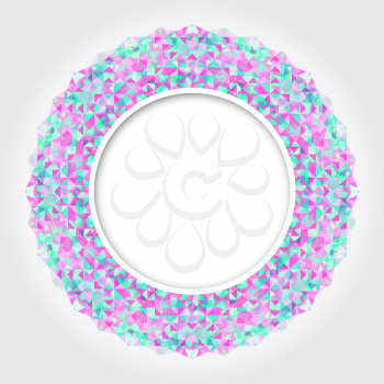 Abstract White Round Frame with Light Color Digital Border