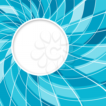 Abstract white round shape with digital blue pattern. Vector background