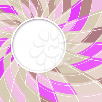 Abstract white round shape with digital color pattern. Vector background