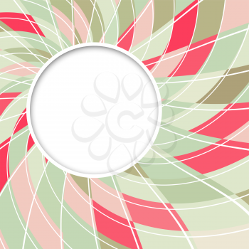 Abstract white round shape with digital red and green pattern. Vector background