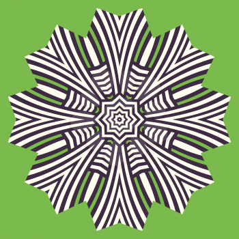 Logo flower geometric shape. Circular pattern. Ornamental design element