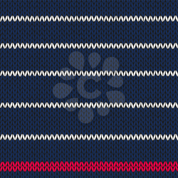 Seamless knitted pattern with red white stripes.