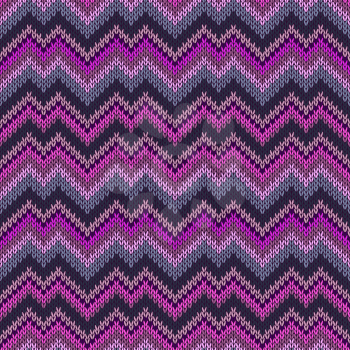 Multicolor seamless knit pattern zigzag vivid modern embroidery.