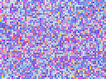 Square pixel mosaic. Light multicolored tile background.