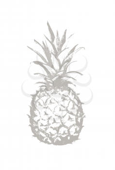 Pineapple pencil drawing icon. Tropical exotic fruit shape pattern. Outline icon. Vector illustration.