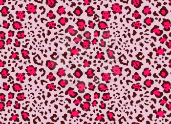 Seamless leopard fur pattern. Fashionable wild leopard print background. Modern panther animal fabric textile print design. Stylish vector light pink grey black purple magenta illustration